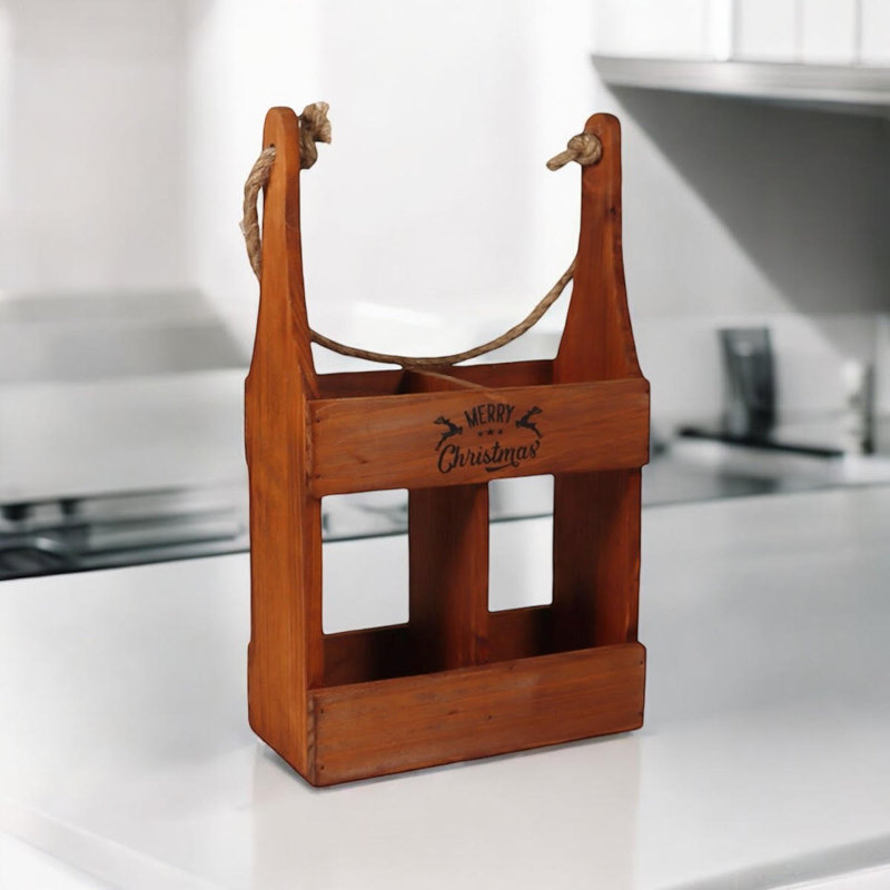 Annalisa 2 Bottle Tabletop Wine Bottle Rack, Brown