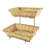 7.8 X 19 X 13" Two-tier Display Rack for Counters with 2 Wicker Baskets, Retail Displays