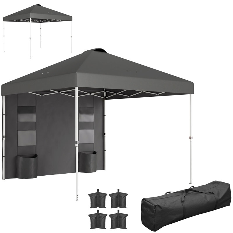 Tente de fête avec paroi latérale avec abri de soleil instantané à hauteur réglable et poches de rangement