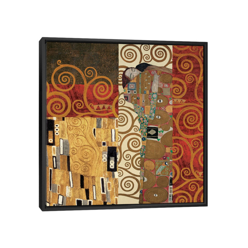 «Klimt Détails» par Gustav Klimt, impression sur toile tendue, H 18 po x l 18 po x P 1,5 po, Toile avec cadre noir