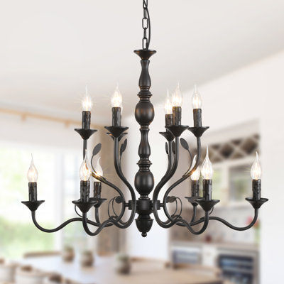 12-Light Dimmable Candle Style Chandelier