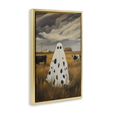 Cow Ghost in Farmland Floating Frame, design par Arlington Prints