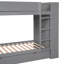 Lit simple superposé simple avec 2 tiroirs et armoire en gris - Option de couchage polyvalente-170312855-170312854