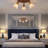 Mid-Century Adjustable Head 3-Light Flush Mount Ceiling Light With Ribbed Glass Shades