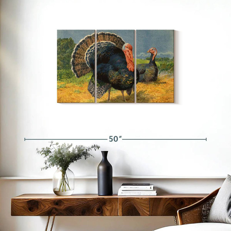 Turkeys, 20" H x 33" W
