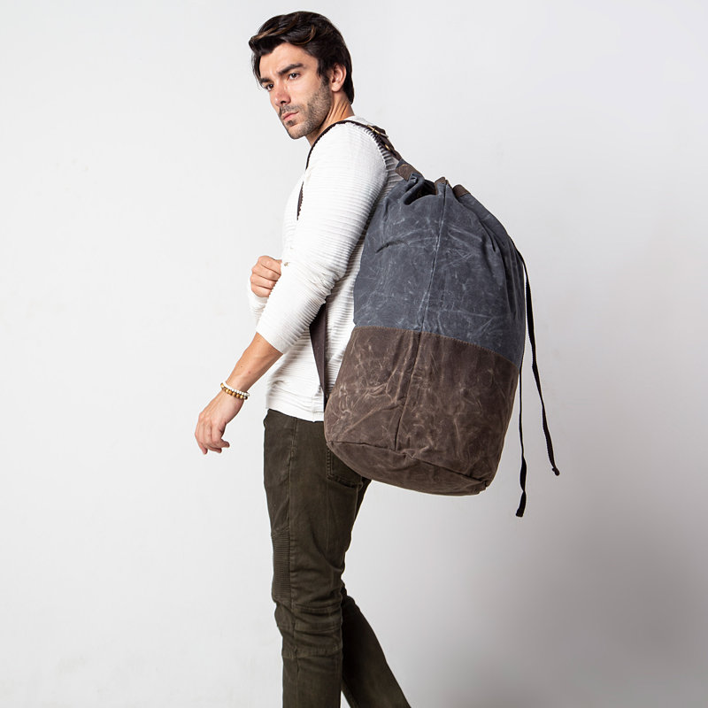Canvas Laundry Bag with Handles, Slate