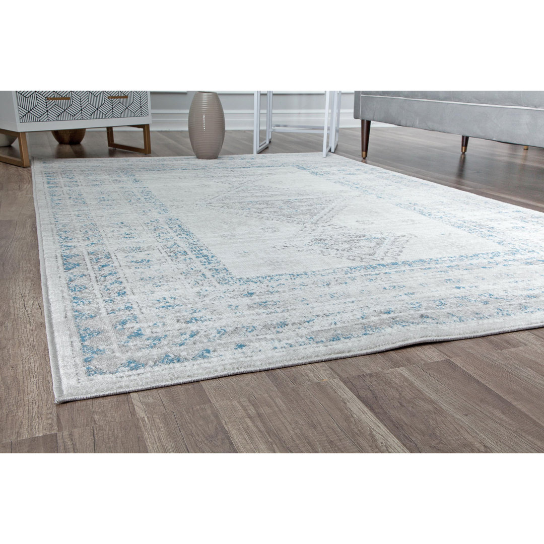Freya Vintage Grey Ivory Area Rug Bungalow Rose Rug 