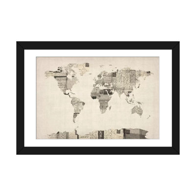 " Vintage Postcard World Map " by Michael Tompsett Graphic Art