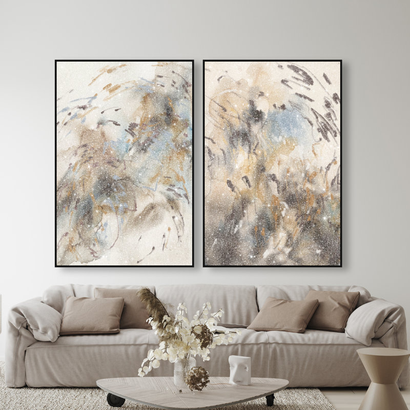 Mindfulness Set Set by Oliver Gal, 50"H x 34"W, Black Floater Frame