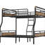 Lit superposé double au-dessus de grand lit en métal, mobilier optimisant l'espace, solution pour économiser de l'argent,