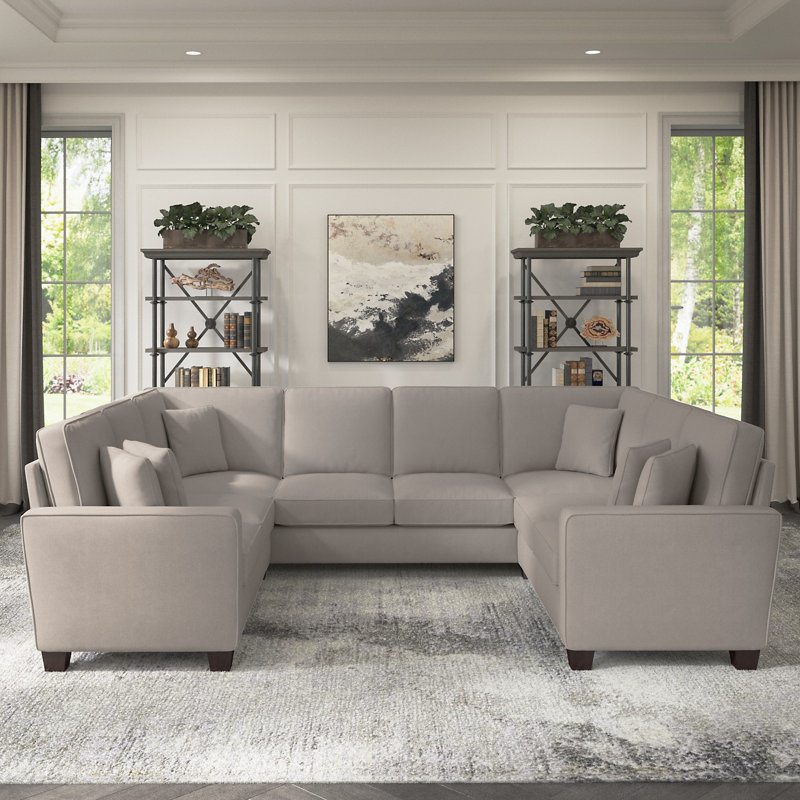 Canapé modulaire Alitza, Beige, H 36 po x l 137 po x P 111 po