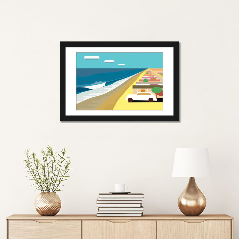 « fêtes camp », reproduction sur toile, Papier d'art encadré noir, Blanc, H 16 po x l 24 po x P 1 po