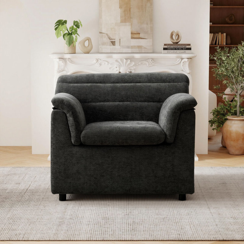 Fauteuil surdimensionné de 97 cm (38 pouces) recouvert de chenille, fauteuil d'appoint idéal pour le salon, la chambre ou un appartement.