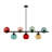 Multicolor & Black Metal Chandelier, 43.3 x 15.7 x 33.1 inches | 7 x E27 Socket (Max 40W) | Elegant Design with Glass Cap | Perfect for Living Room & Dining Room, IP20 Rated, Bulb Not Included-148674002-148673995-148673988