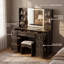 43.3" Makeup Vanity Desk with LED Lighted Mirror, Charging Station and 7 Drawers-129748653