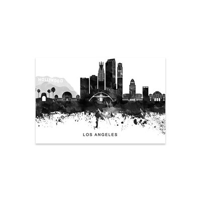Los Angeles Skyline, impression noir et blanc sur verre acrylique