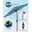 Parasol de patio 9 pi - 8 parasols de table robustes avec manivelle inclinable, rayures jaunes et bleues-2117316423