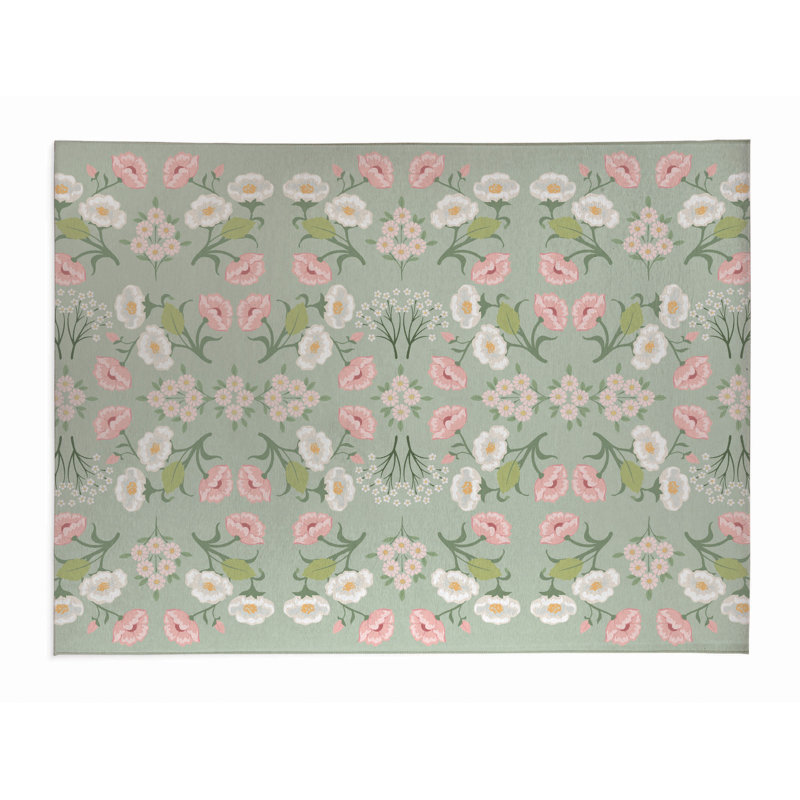 May Flowers Outdoor Rug, Rectangle 8' x 10'