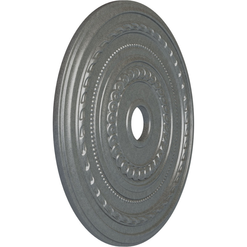 Endurathane Cole Ceiling Medallion, 25 3/8"OD x 3 3/8"ID x 1 3/8"P (Fits Canopies up to 9 1/8"), Hand-Painted Platinum Finish