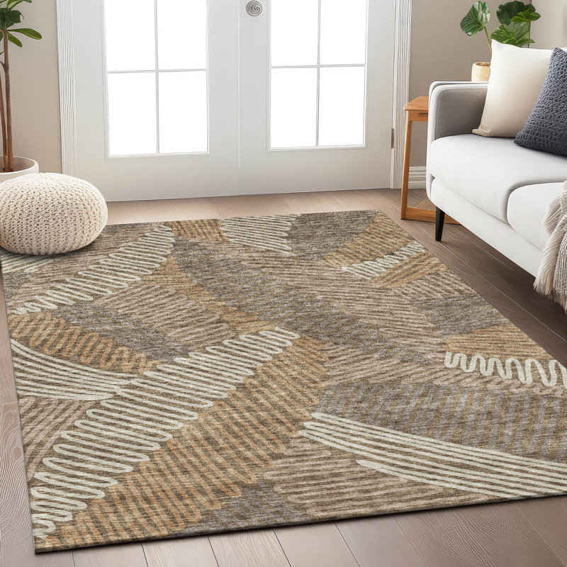 Tapis intérieur / extérieur Maliana avec envers antidérapant, Rectangle 2 pi 6 po x 3 pi 10 po