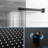 Wall Mounted Matte Black Shower - 12 Inch Square With Adjustable Slide, Rainfall Head, And Handheld Arm System Head Mount, -balanced Feature-118767966