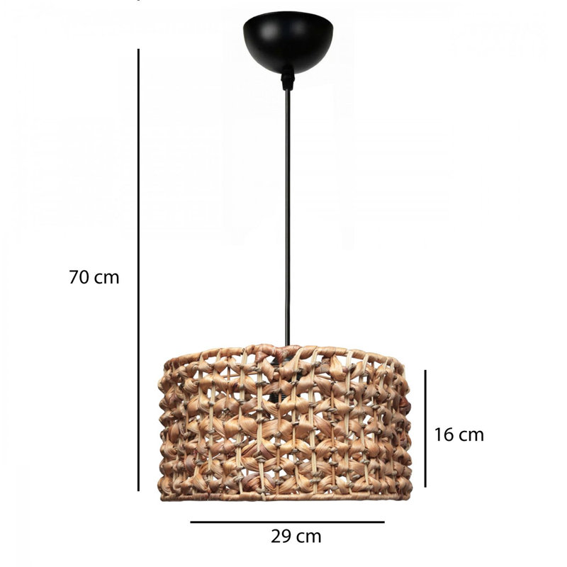 Elegant Adjustable Chandelier, Metal Body, Natural Finish, 11.5 x 2.8 inches Base Plate, 20 to 27.6 inches Total Height | E27 Socket (Max 40W, Bulb Not Included) | Perfect for Dining Room & Living Spaces, IP20 Rated