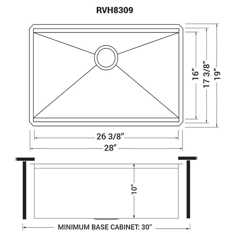 Roma Workstation Ledge 32" L x 19" W Undermount Kitchen Sink with Basket Strainer, 19" L x 28" W