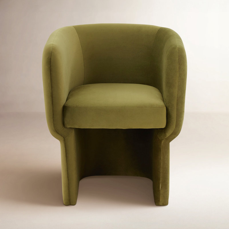 Fauteuil d'appoint en velours Alexandro, Velours vert olive