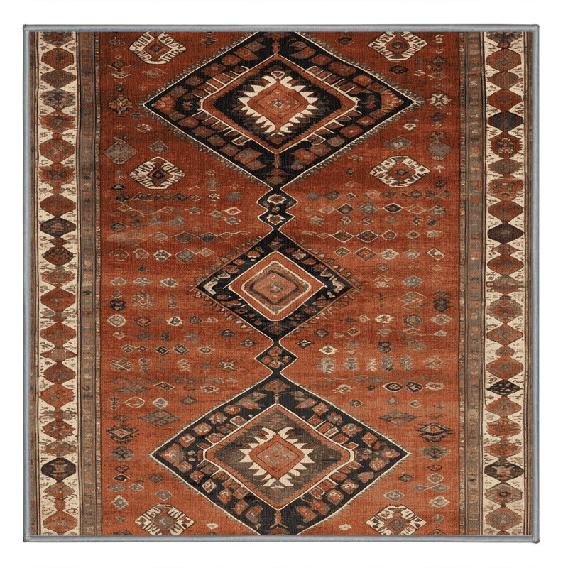 Tapis brun lavable à la machine, Carré 4 pi