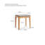 (Tabouret de maquillage gris lin avec coussin) Commode Commode de table 100% chêne massif table de bureau commode de table accessoires de commode compacte largeur de rangement 90 cm tiroir de rangement naturel bois naturel