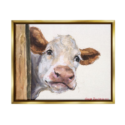 " Peeking Cattle And Fence " by George Dyachenko