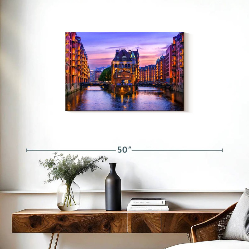 Ville de Speich à Hambourg, H 20 po x l 30 po