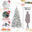 Arbre de Noël floqué avec 1445 pointes - PVC enneigé et branches à aiguilles dures, structure à charnières pour une installation facile, support en métal stable - arbre de Noël réaliste complet-118032841-118032846