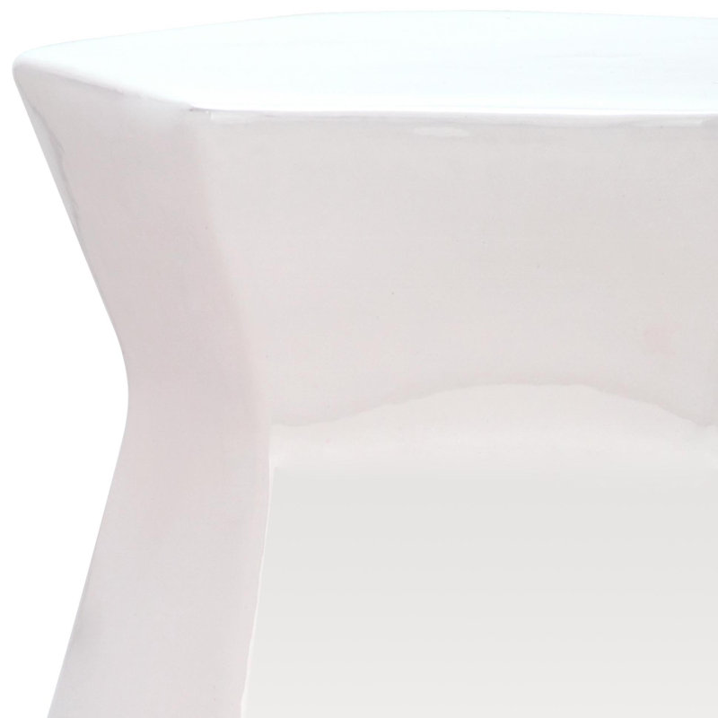 Debrorah Ceramic Accent Stool, Cream
