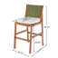 4 pièces Tabouret de bar d'extérieur vert en bois d'acacia massif et osier tissé Arly-546887366