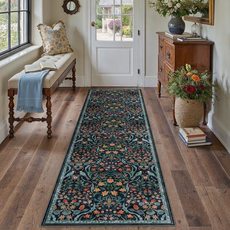 Destinay Floral Area Rug, Runner 61 x 183 cm
