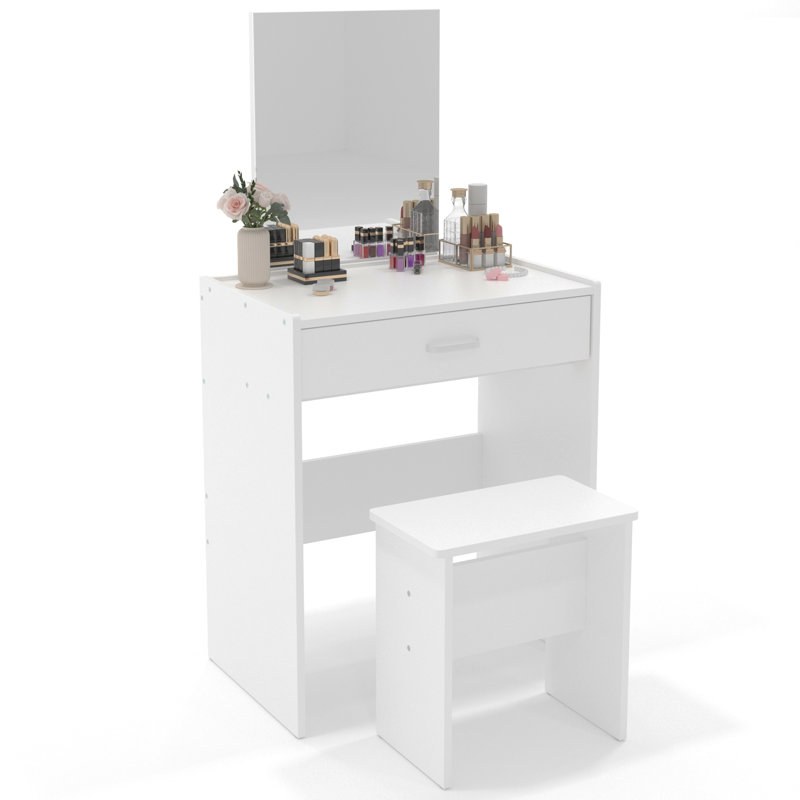 Ensemble de coiffeuse avec miroir et tabouret