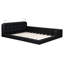Grand lit plateforme tapissier grand avec 2 lumières de lecture, noir. Cuir d'unité centrale de qualité. Généreuse pièce de repos et de confort. Tête de lit réglable avec lampes noires. Espace détente.-97066472