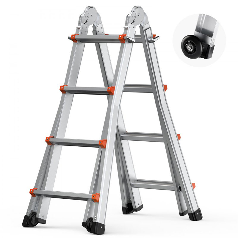 Aluminium Lightweight Folding Extension Ladder, 396.2cm, 618.1cm