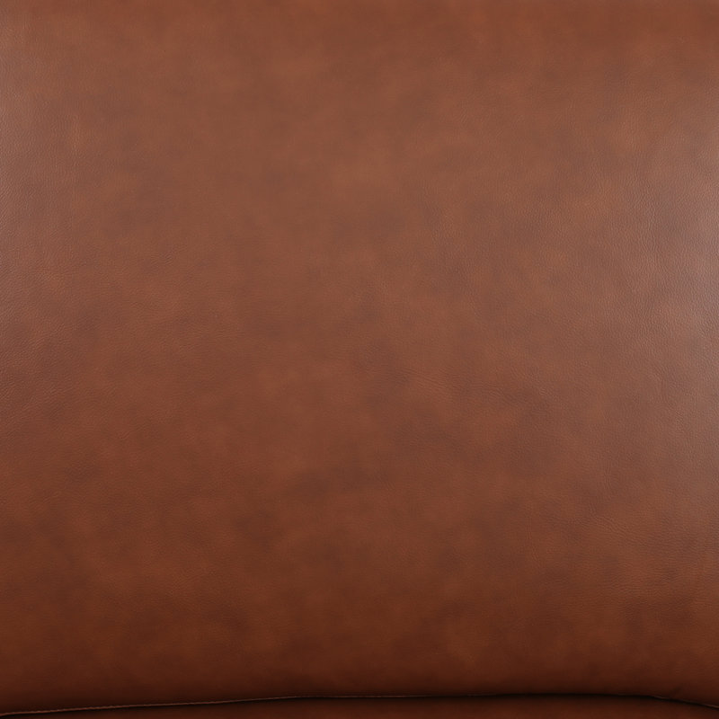 6 - Piece Genuine Cowhide Leather Luxury Living Room Sectional Set, Brown Genuine Leather