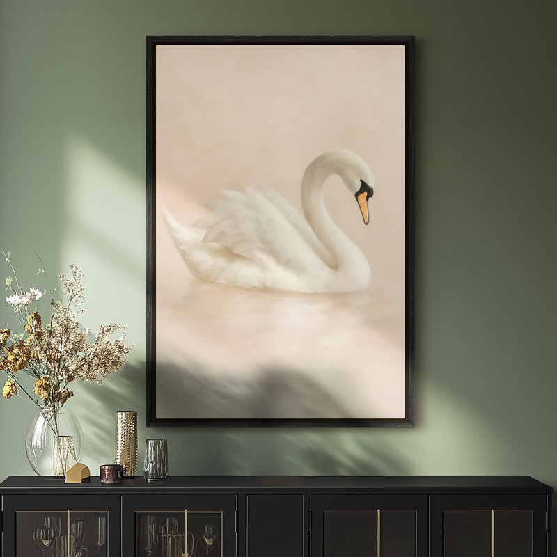 Art mural encadré sur toile - cygne, impressions murales réalistes pour chambre à coucher 24 po x 36 po, H 24 po x l 16 po