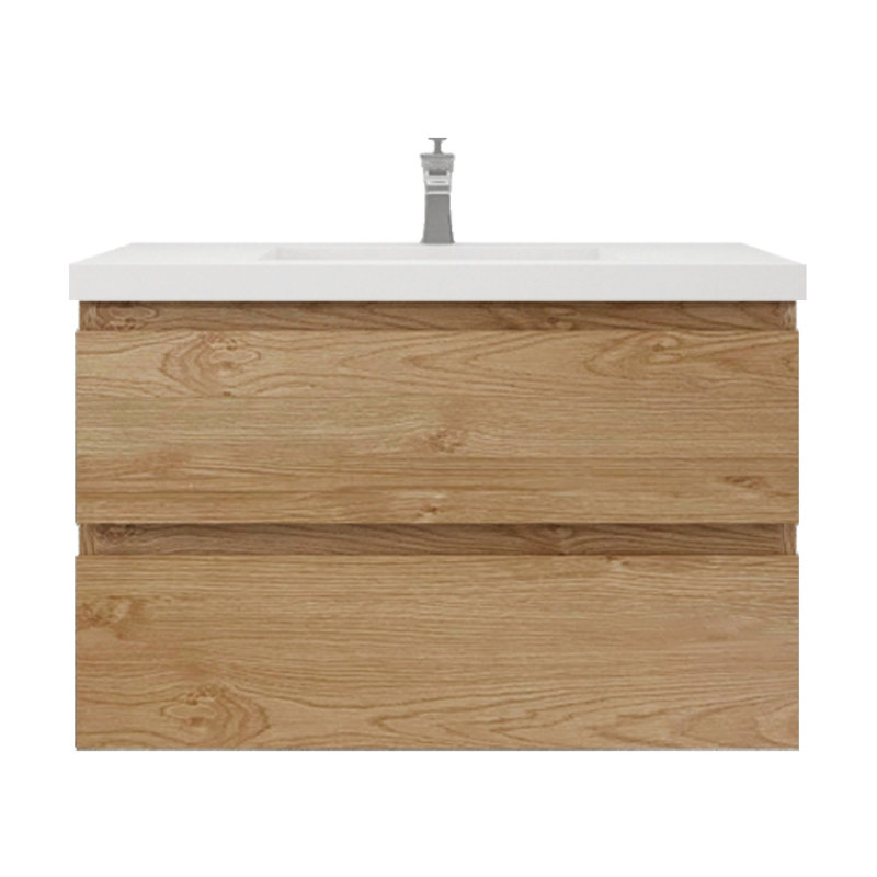 Ensemble de meuble-lavabo mural simple 36 po Amahd, Chêne de la Nouvelle-Angleterre