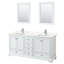 Meuble-lavabo double autoportant Deborah avec plateau en quartz