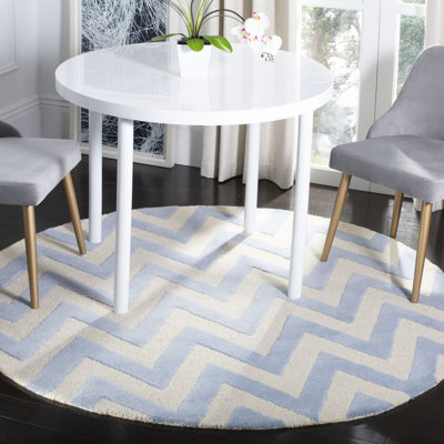 Sanyla Hand Tufted Wool Chevron Rug