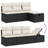 Vidaxl Garden Sofa Set Black, Cream White PE Rattan Medium
