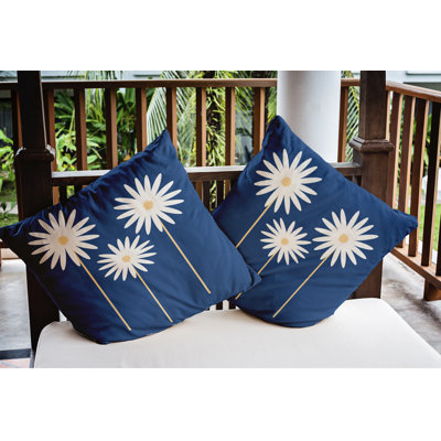 Floral Print Indoor/Outdoor Throw Pillow