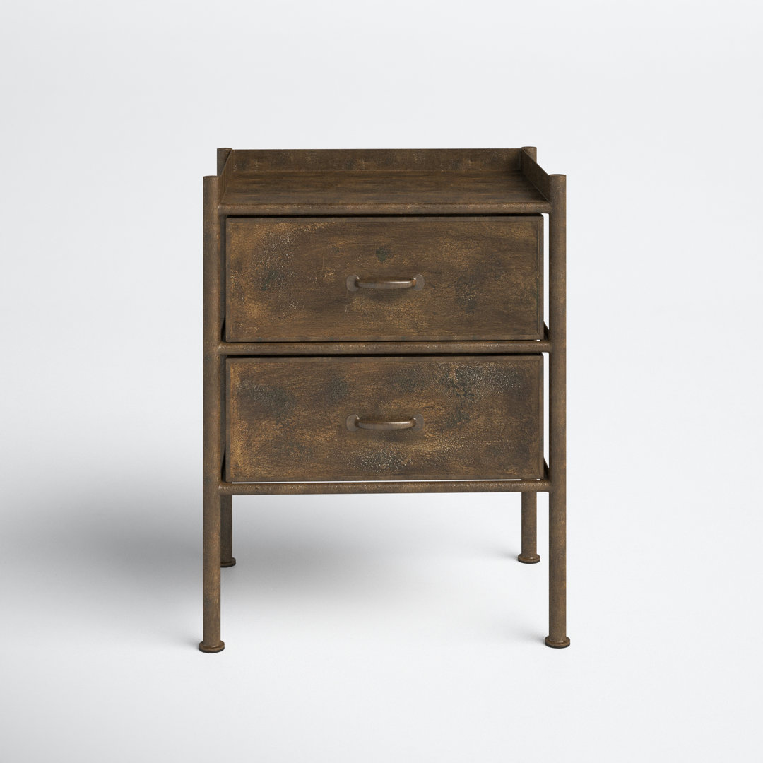 Sinan Joss & Main Industrial Chic Side Table with Storage Joss & Main