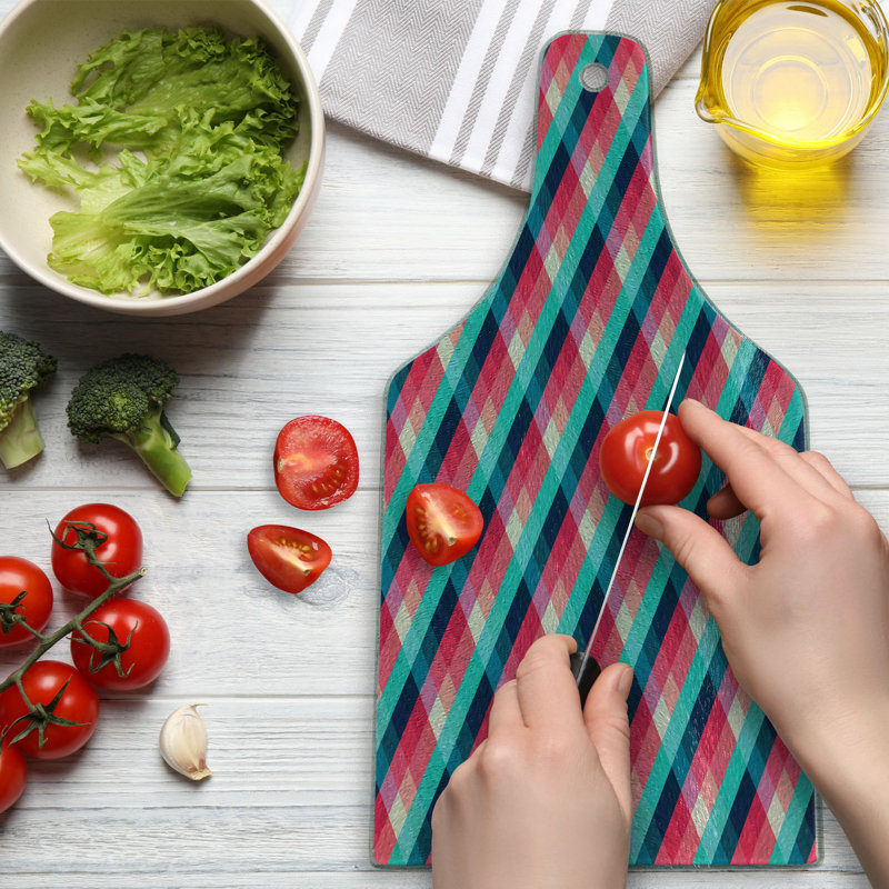 Multicolore planche à découper en verre trempé Ambesonne