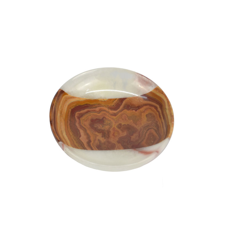 Porte-savon en marbre poli Abbiegale, Sable du désert / Ambre