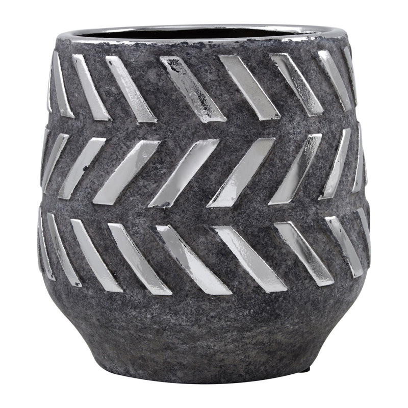 Barb Ceramic Cachepot, 15cm H x 15cm W x 15cm D